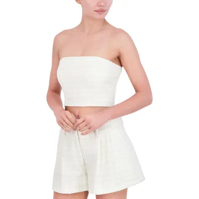 Bcbgmaxazria Womens Woven Boning Strapless Top In White
