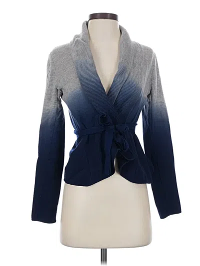 Pre-owned Bcbgmaxazria Wool Cardigan Sweater In Blue