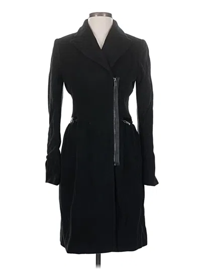 Pre-owned Bcbgmaxazria Wool Coat In Black