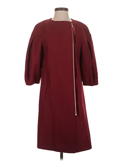 Pre-owned Bcbgmaxazria Wool Coat In Burgundy