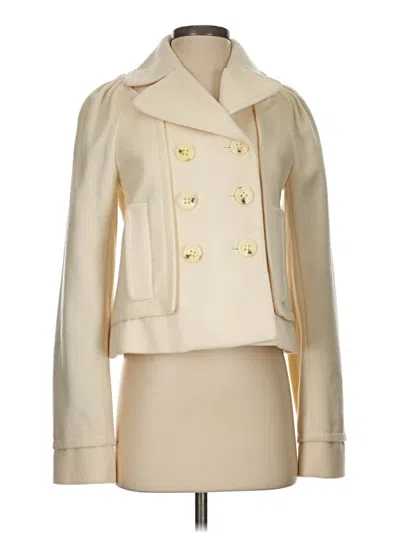 Pre-owned Bcbgmaxazria Wool Coat In White