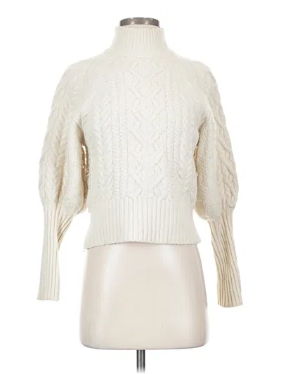 Pre-owned Bcbgmaxazria Wool Pullover Sweater In Ivory