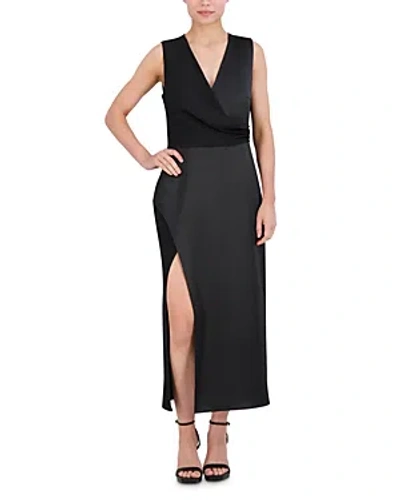 Bcbgmaxazria Wrap Style Sleeveless Cocktail Dress In Black