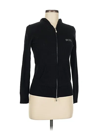 Pre-owned Bcbgmaxazria Zip Up Hoodie In Black