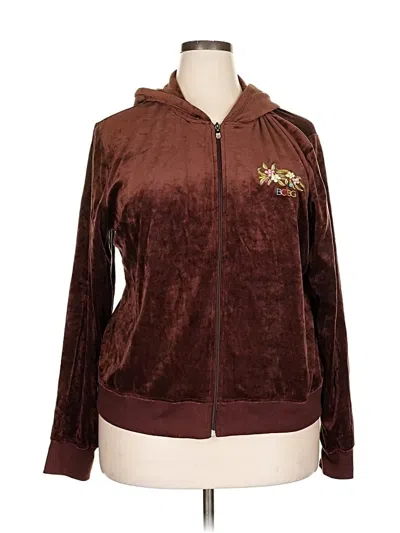 Pre-owned Bcbgmaxazria Zip Up Hoodie In Burgundy
