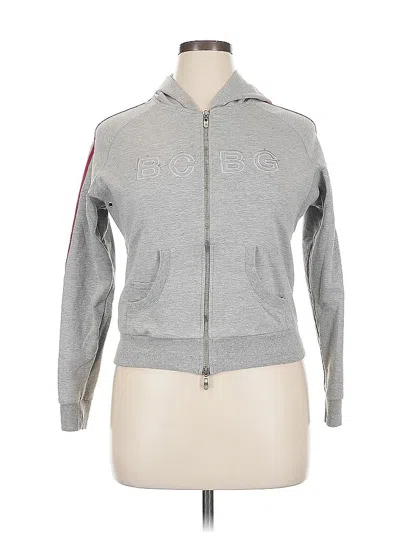 Pre-owned Bcbgmaxazria Zip Up Hoodie In Silver