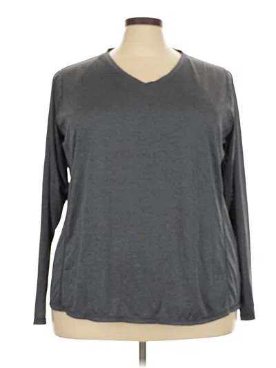 Pre-owned Bcg Long Sleeve Top Gray V-neck Tops
