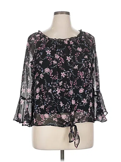 Pre-owned Bcx 3/4 Sleeve Blouse In Black