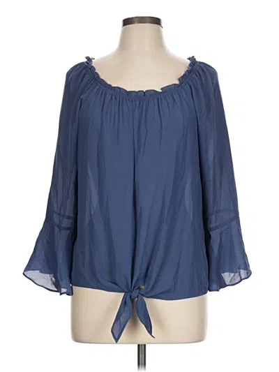 Pre-owned Bcx 3/4 Sleeve Blouse In Blue