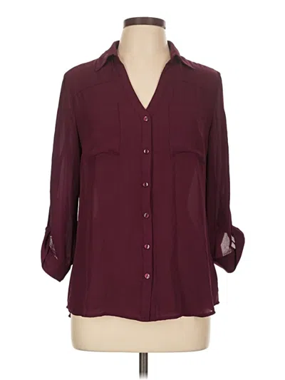 Pre-owned Bcx 3/4 Sleeve Blouse In Burgundy
