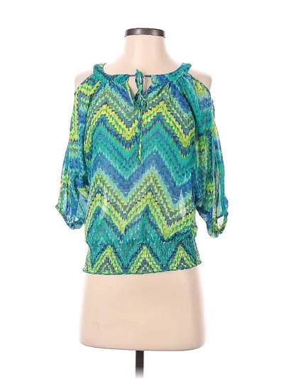Pre-owned Bcx 3/4 Sleeve Blouse In Green