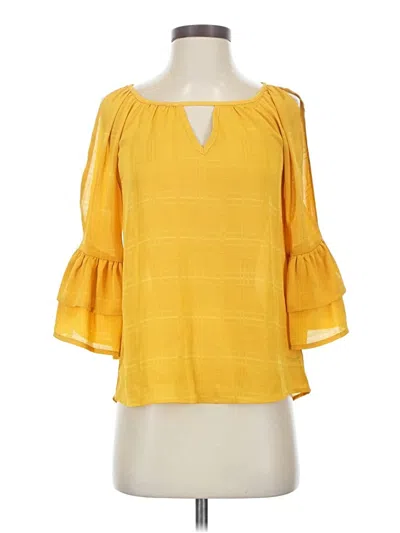 Pre-owned Bcx 3/4 Sleeve Blouse In Yellow