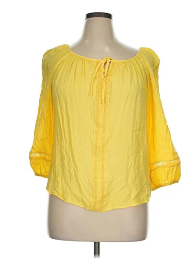 Pre-owned Bcx 3/4 Sleeve Blouse In Yellow