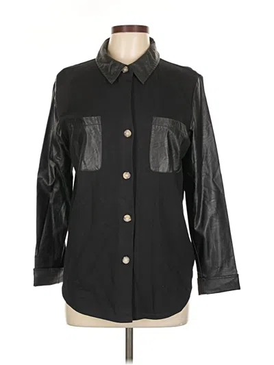 Pre-owned Bcx 3/4 Sleeve Button Down Shirt In Black