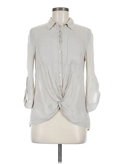 Pre-owned Bcx 3/4 Sleeve Button Down Shirt In Gray