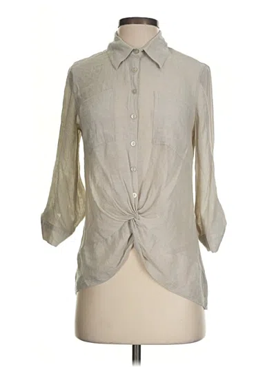 Pre-owned Bcx 3/4 Sleeve Button Down Shirt In Gray