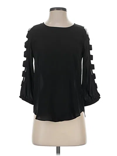 Pre-owned Bcx 3/4 Sleeve Top Black Cold Shoulder Neckline Tops
