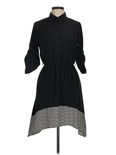 Pre-owned Bcx 3/4 Sleeve Top Black Mock Neckline Tops