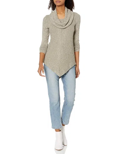 Bcx A. Byer Juniors Long Sleeve Cowl Neck Sweater, Sparkling, M In Nude