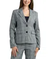 Bcx Junior's Millennium Notch Collar Check Blazer In Gray