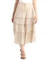 Bcx Junior's Resort Crinkle Midi Skirt In Neutral
