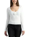 Bcx Junior's Sweetheart Pull-on Sweater In White