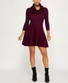 Bcx Juniors' 3/4-sleeve Crewneck Detachable Scarf Sweater Dress In Burgundy