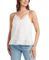 Bcx Juniors' Cotton Eyelet Tank Top In White