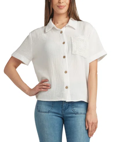 Juniors short sleeve button down shirts best sale
