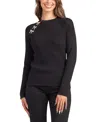 Bcx Juniors' Crewneck Pull On Sweater In Black