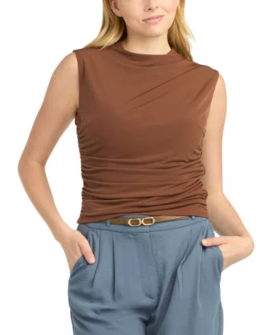 Bcx Juniors' Crewneck Tank Top In Brown