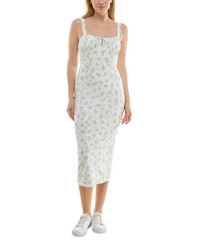 Bcx Juniors' Emma Textured Midi Dress In Blue,ivory