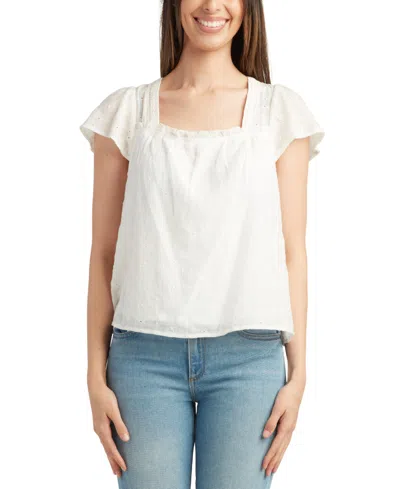 Bcx Juniors' Eyelet Square-neck Top In Color
