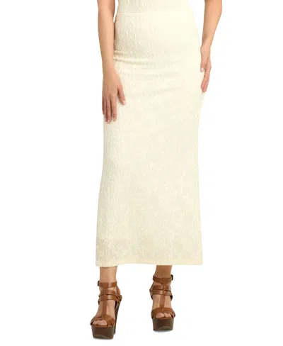 Bcx Juniors' Floral Jacquard Knit Bodycon Maxi Skirt In Off White