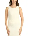 Bcx Juniors' Floral Jacquard Knit Scoop-neck Tank Top In Off White