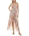 Bcx Juniors' Ruffle-trim High-low Wrap Dress In Multi