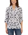 Bcx Juniors' Floral-print Shirt In White