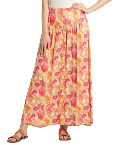 Bcx Juniors' Floral-print Yoked Maxi Skirt In Pat C