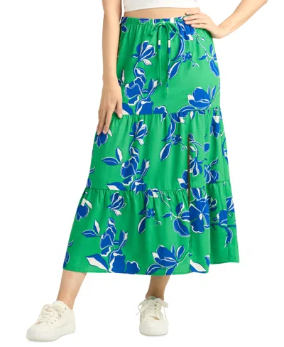 Bcx Juniors' Floral Pull-on Tiered A-line Skirt In Color 11