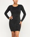Bcx Juniors' Long Sleeve Crew Neck Slim Sweater Dress In Multi