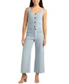 Bcx Juniors' Melange Suiting Button-front Vest In Blue