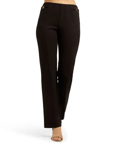 Bcx Juniors' Mid-rise Flare Pull-on Pants In Black