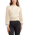 Bcx Juniors' Mock Neck Long Sleeve Sweater In Neutral