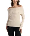 Bcx Juniors' Off-the-shoulder Pull-on Sweater In Neutral