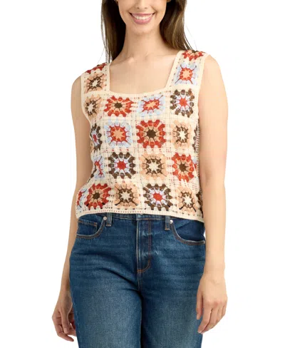 Bcx Juniors' Patchwork Square Crochet Tank In Multi