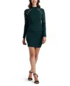 Bcx Juniors' Pearls And Shine Long-sleeve Sweater Dress In Green