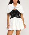 Bcx Juniors' Peter Pan Collar Shrug Jacket In White