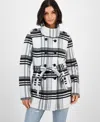Bcx Juniors' Plaid Micro-fleece Belted Jacket In Multi