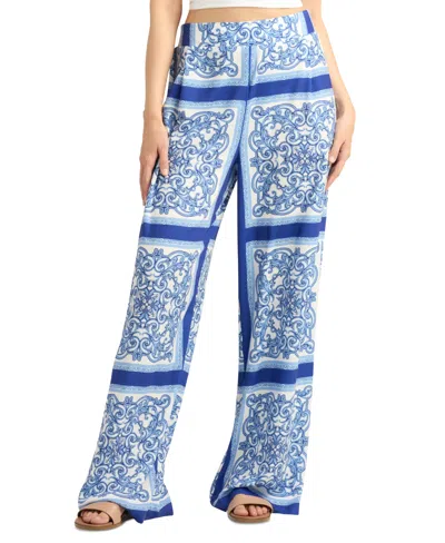 Bcx Juniors' Printed Pull-on Wide-leg Pants In Pat F