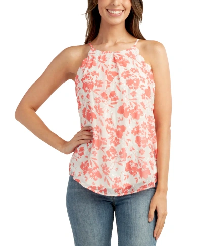 Bcx Juniors' Printed Scallop-edge Sleeveless Top In Pat A